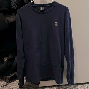 OVO LONG SLEEVE TEE NAVY WITH GOLD LOGO